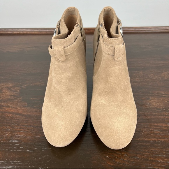 Coach Boots Womens Ankle Booties Size 9.5 Taupe Suede High Heels - Picture 6 of 16